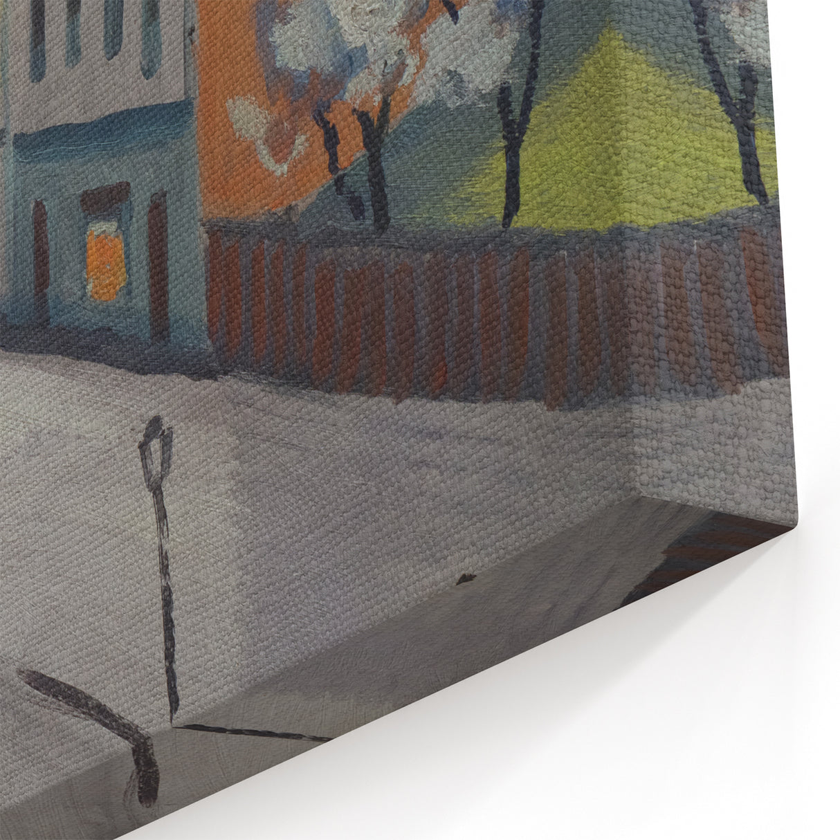 Expressionist Urban Scene – Serene Abstract Street Canvas Wall Art