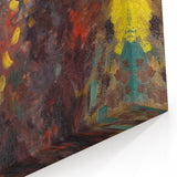 Expressionist Autumn Scene – Vibrant Riverbank Abstract Canvas Art