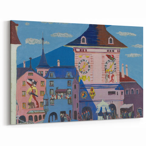 Expressionist Urban Scene – Vibrant Bern with Belltower Wall Art