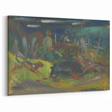 Expressionist Hunting Scene – Bold Abstract Boar Hunt Wall Art