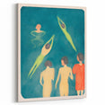 Expressionist Swimming Scene – Serene Boys Bathing Canvas Wall Art