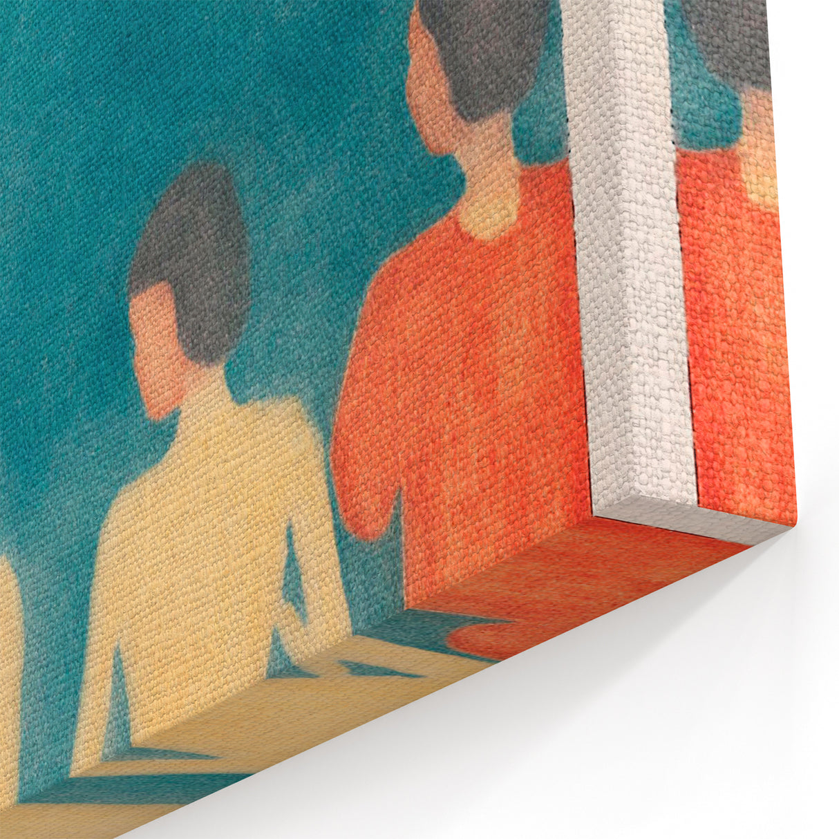 Expressionist Swimming Scene – Serene Boys Bathing Canvas Wall Art