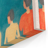 Expressionist Swimming Scene – Serene Boys Bathing Canvas Wall Art