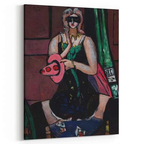 Expressionist Carnival Mask Art – Abstract Columbine Canvas Wall Art