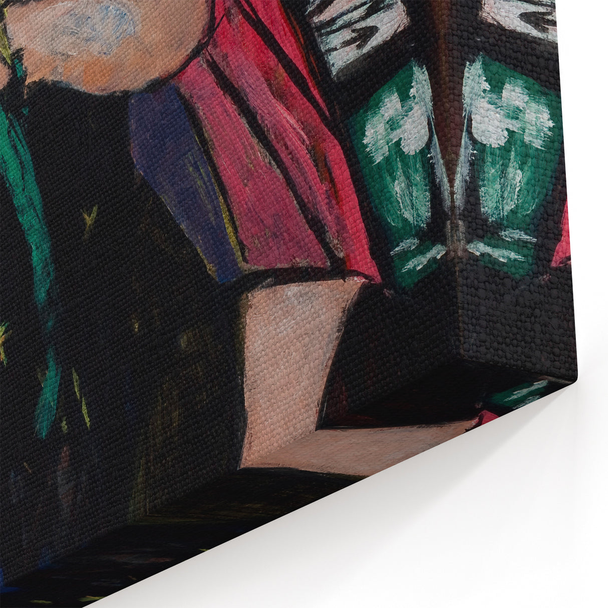 Expressionist Carnival Mask Art – Abstract Columbine Canvas Wall Art