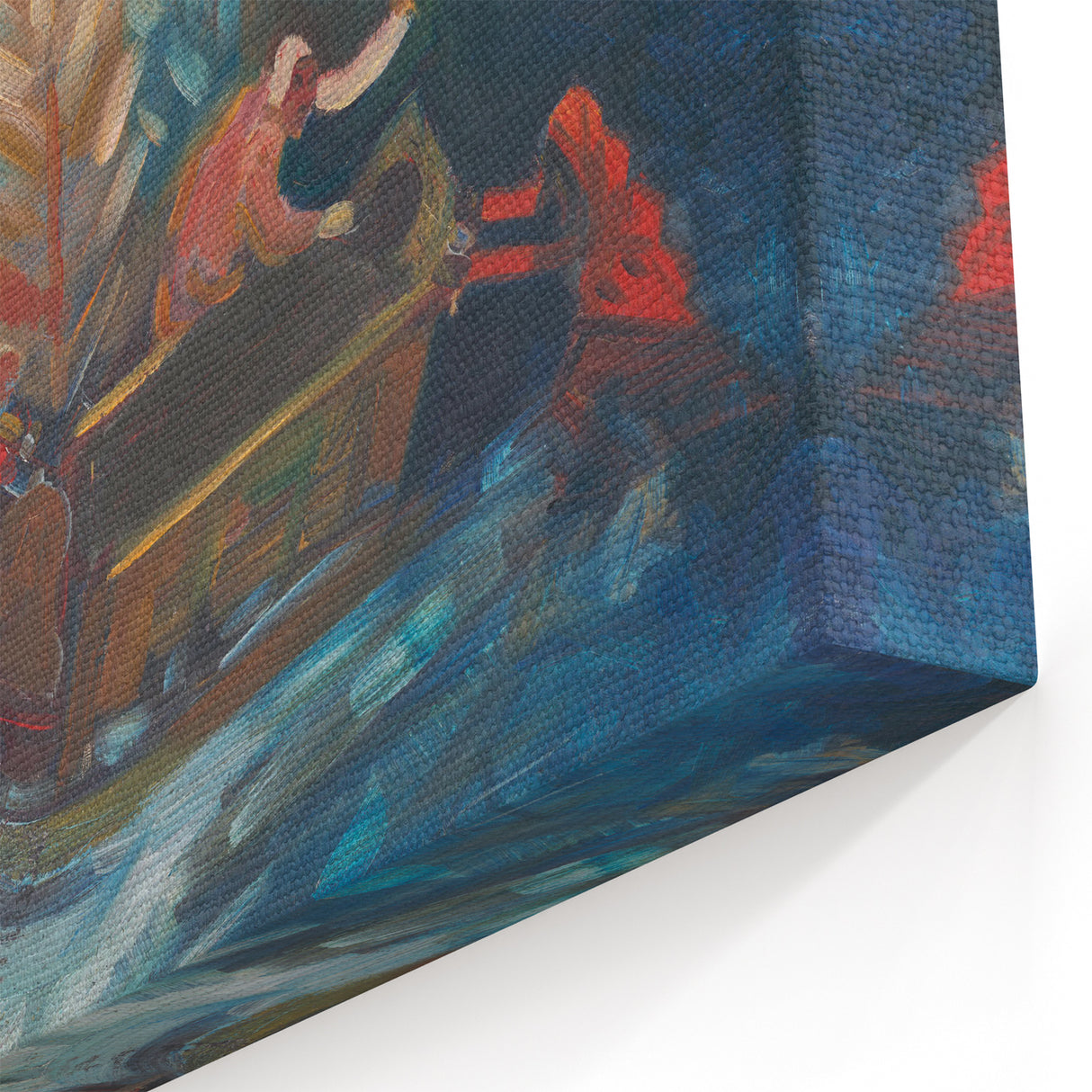 Expressionist Compassion Scene – Carrying the Sick Canvas Wall Art