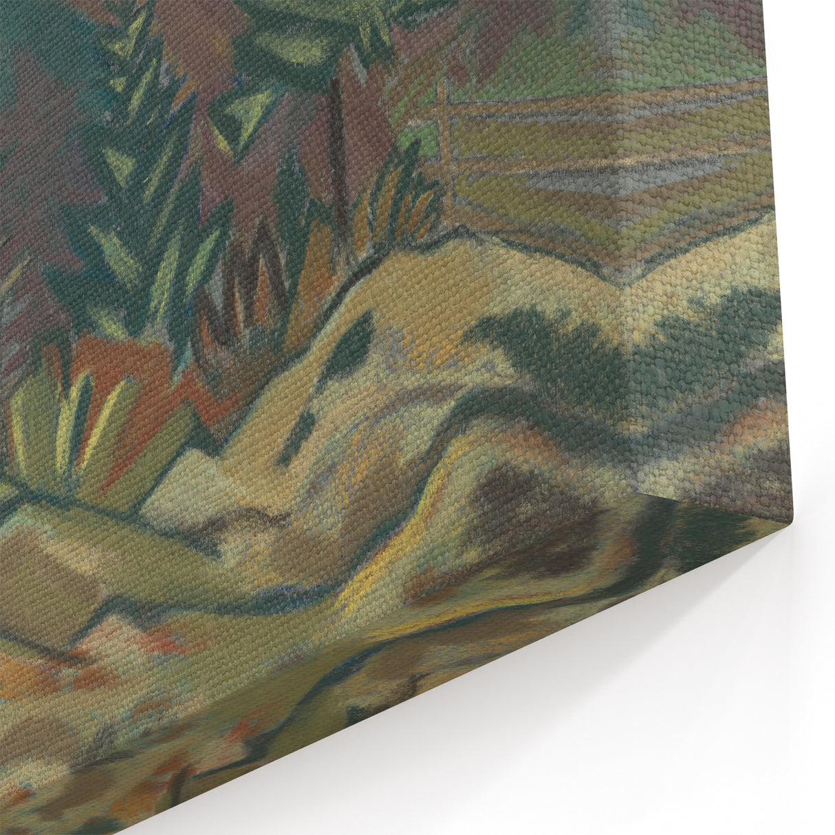 Rustic Expressionist Landscape - Vibrant Canvas Print for Home Decor
