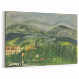 Serene Expressionist Landscape - Lush Green Countryside Canvas Print