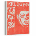 Bold Expressionist Poster - Red and White Brücke 1909 Canvas Print