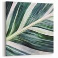 Modern Leaf Wall Art – Green and White Botanical Close-Up