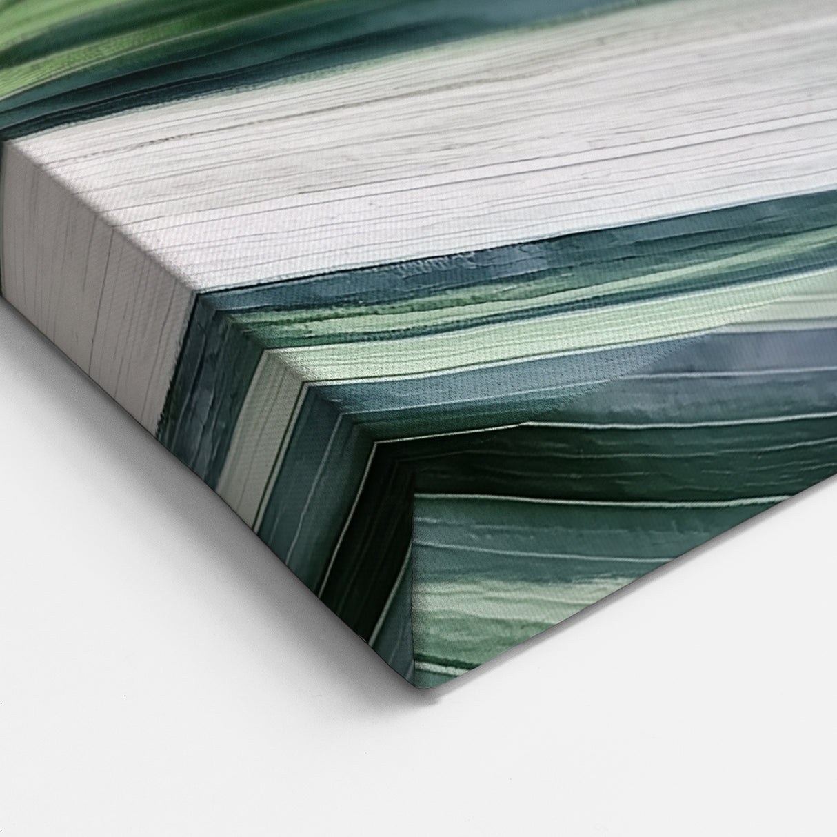 Modern Leaf Wall Art – Green and White Botanical Close-Up