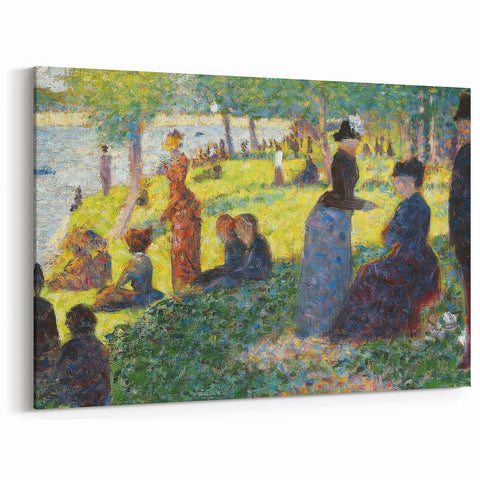 Seurat's Park Scene - Impressionist Pointillist Wall Art Print