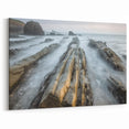 Dramatic Coastal Rocks Wall Art - Rugged Ocean Waves Beach Decor