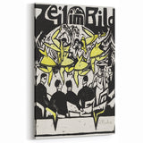 Dynamic Expressionist Dancers - Bold Yellow and Black Canvas Print