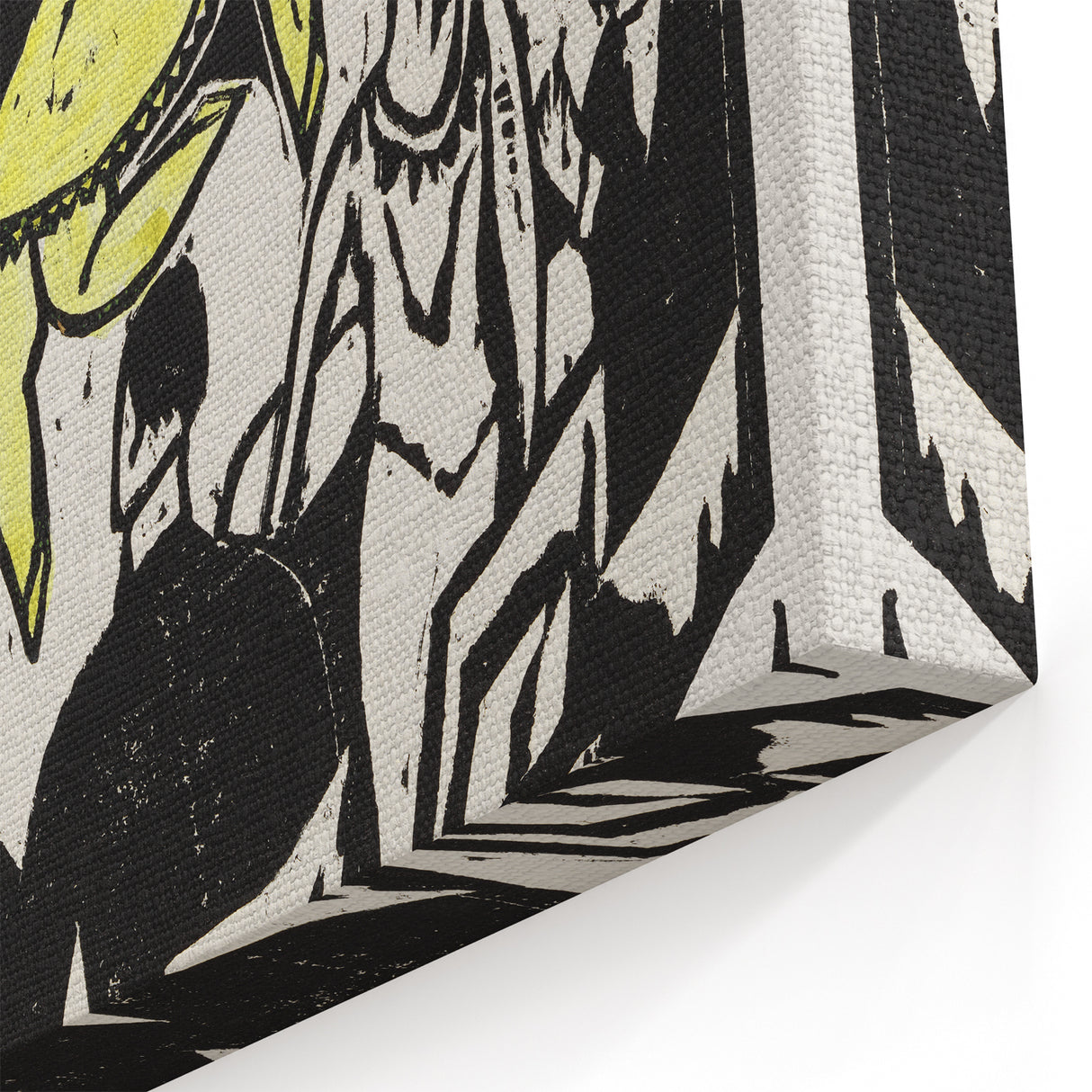 Dynamic Expressionist Dancers - Bold Yellow and Black Canvas Print