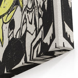 Dynamic Expressionist Dancers - Bold Yellow and Black Canvas Print