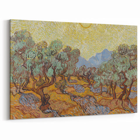 Van Gogh Olive Trees Under Sun - Impressionist Wall Art Print