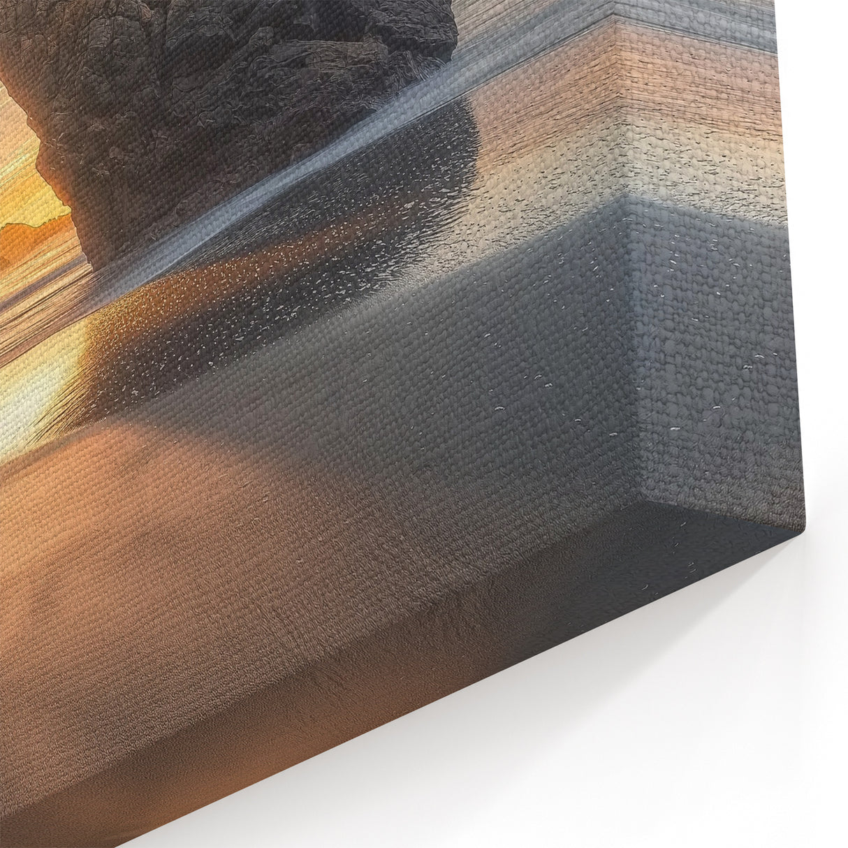 Golden Arch Coastal Wall Art - Majestic Sunset Beach Scene Decor