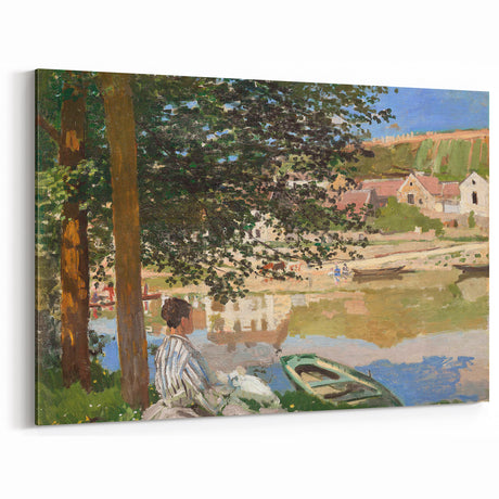 Monet Riverside Scene - Impressionist Wall Art Canvas Print
