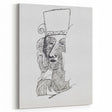 Dynamic Expressionist Dance Couple - Black and White Canvas Print