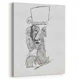 Dynamic Expressionist Dance Couple - Black and White Canvas Print
