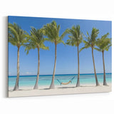 Tropical Palm Trees Wall Art - Serene Hammock Beach Scene Decor