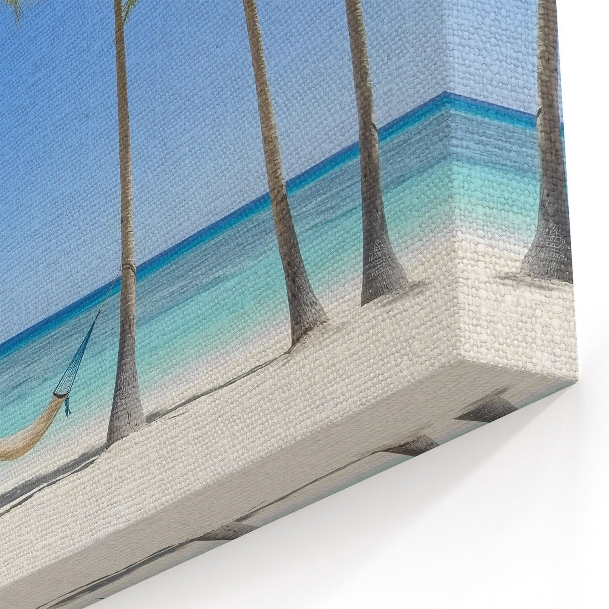Tropical Palm Trees Wall Art - Serene Hammock Beach Scene Decor