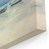 Serene Boat Beach Wall Art - Tranquil Ocean Scene with Reflective Waters