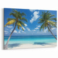 Tropical Paradise Palm Wall Art - Vibrant Ocean and Beach Scene Decor