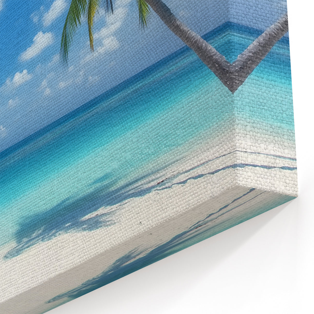 Tropical Paradise Palm Wall Art - Vibrant Ocean and Beach Scene Decor