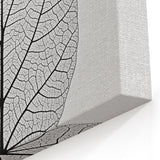 Minimalist Black and White Leaf Wall Art – Botanical Line Design