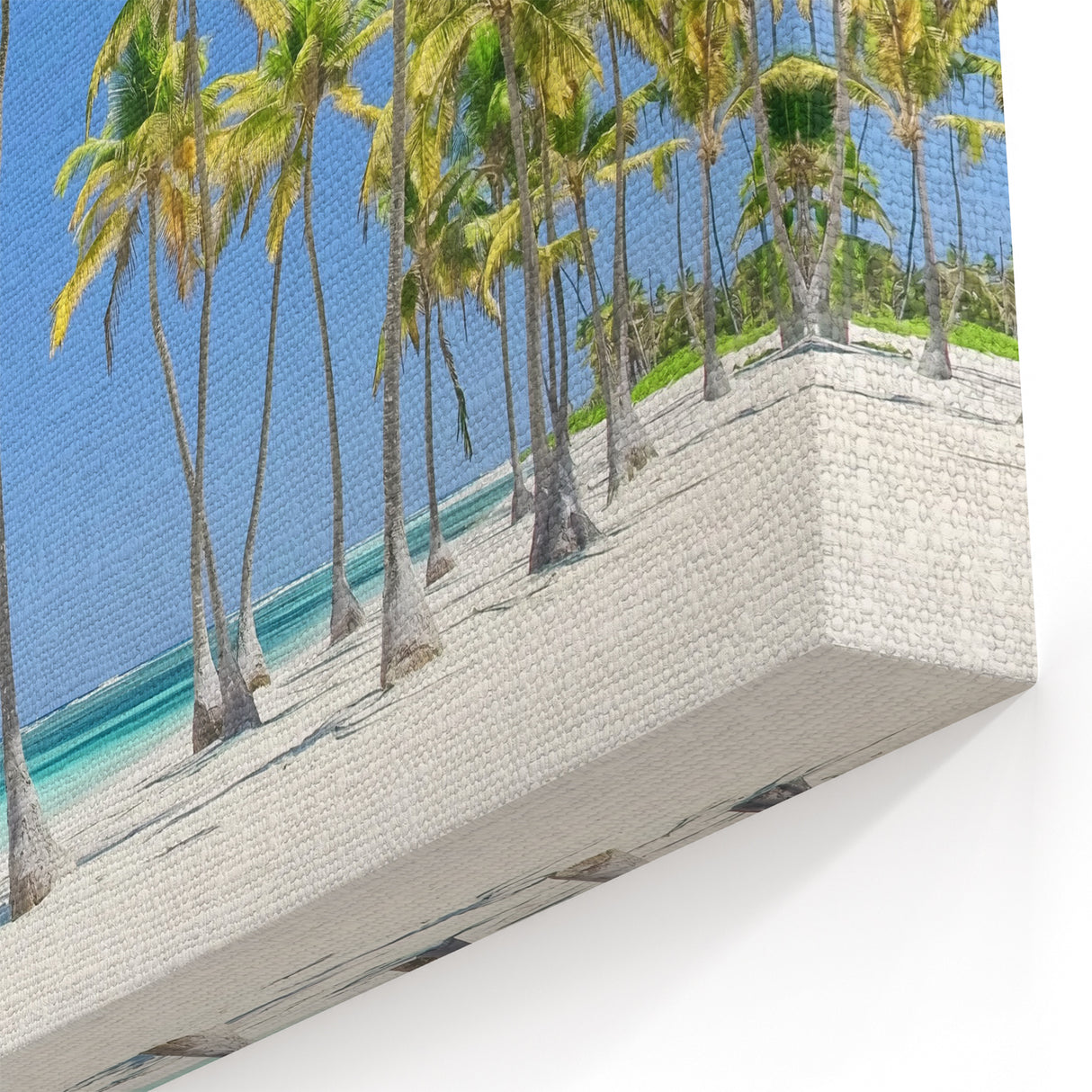 Palm Grove Beach Wall Art - Vibrant Tropical Ocean Scene Decor