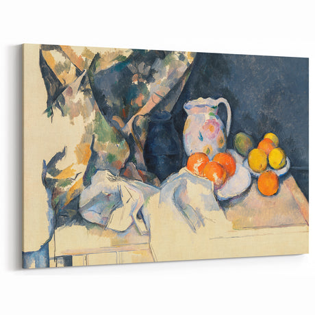 Cézanne Curtain and Fruit Still Life - Impressionist Wall Art Print