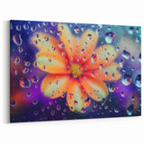 Tranquil Water-Themed Wall Art - Nature Close Up with Dewy Flower
