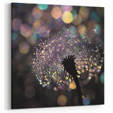Magical Water Wall Art - Dandelion with Dewy Sparkles Close Up