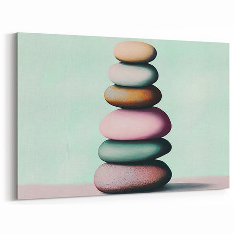 Natural Elements Wall Art - Stacked Stones Canvas Print