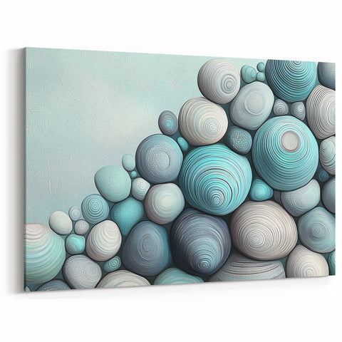 Nature Closeups Canvas Print - Aqua Pebbles Wall Art