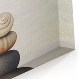 Nature Closeups Canvas Print - Stacked Stones and Shells Wall Art