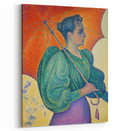 Femme à l'Ombrelle Modern Wall Art – Vibrant Pointillist Decor