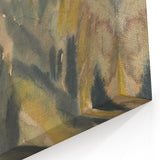Old Castle Modern Wall Art – Serene Watercolor Landscape