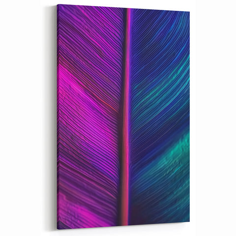 Botanical Wall Art Acrylic Glass - Vibrant Feather Nature Closeup