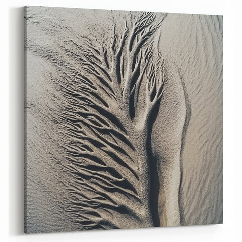 Stretched Canvas Nature Art - Sand Pattern Wall Art Closeup