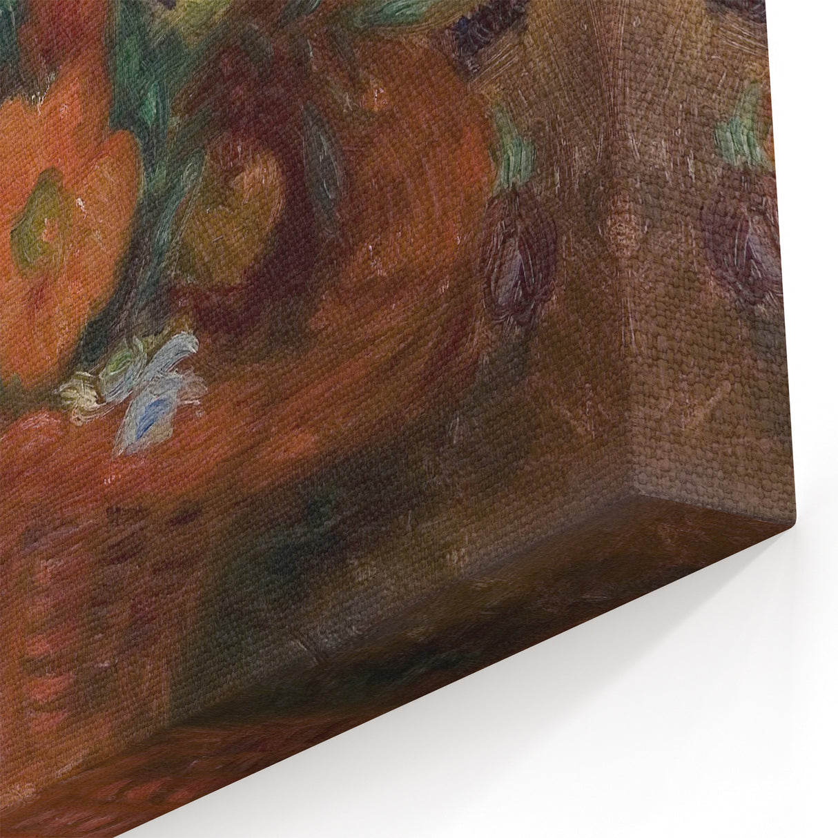 Red Basket of Zinnias Modern Wall Art – Vibrant Floral Masterpiece