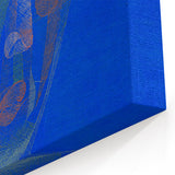 Modern Wall Art: Abstract Portrait on Bold Blue Background