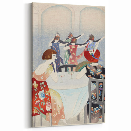 Modern Wall Art: Elegant Dance Salon Scene in Vintage Style
