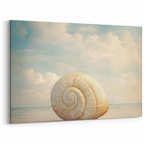 Framed Nature Photography Prints - Spiral Seashell Wall Art Canvas