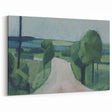 Modern Wall Art: Serene Countryside Landscape in Green and Blue