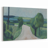 Modern Wall Art: Serene Countryside Landscape in Green and Blue