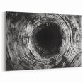 Black and White Art Canvas - Tree Ring Closeup Nature Photography Print