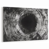 Black and White Art Canvas - Tree Ring Closeup Nature Photography Print